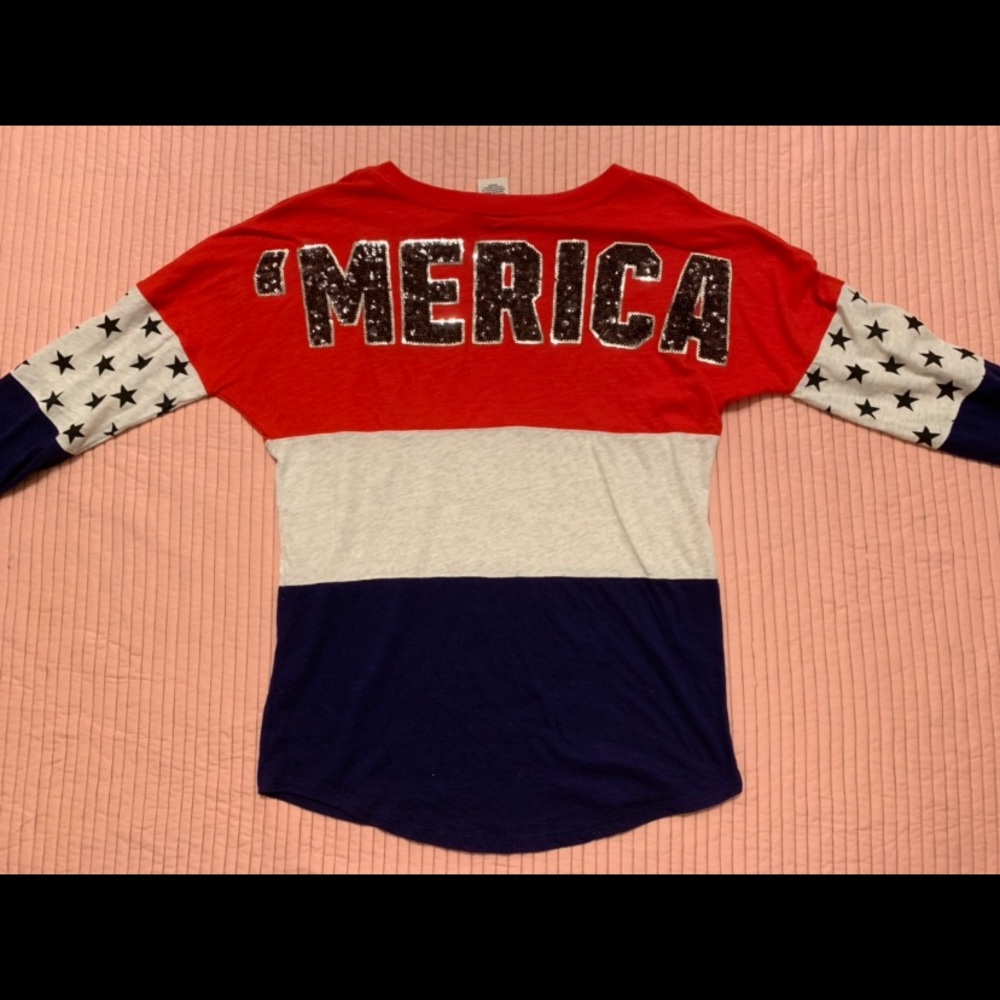 VS PINK Patriotic Independence Day 4th of July tee